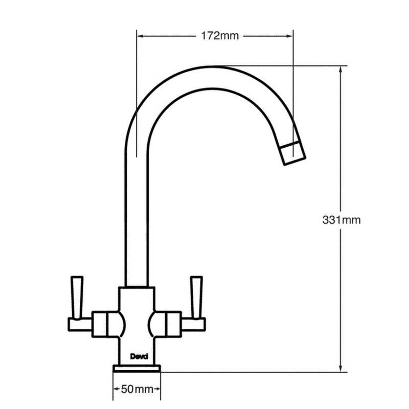 Deva Newton Mono Mixer Kitchen Tap Black