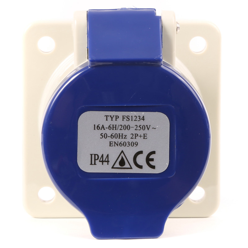 Industrial Connectors IP44 230V Panel Socket 16A