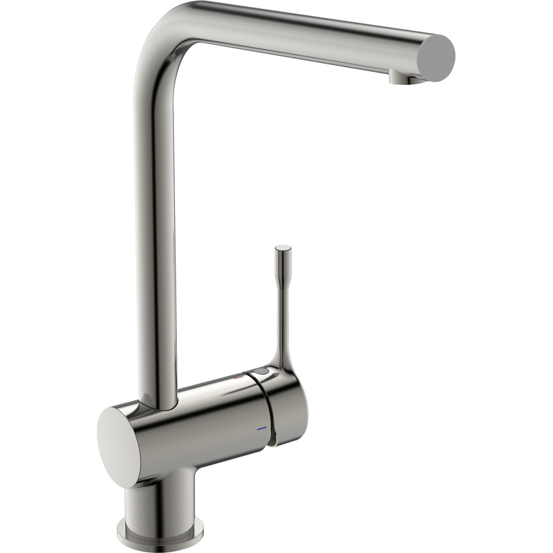 Ideal Standard Ceralook Mono Mixer Kitchen Tap L-Shape Silver Storm