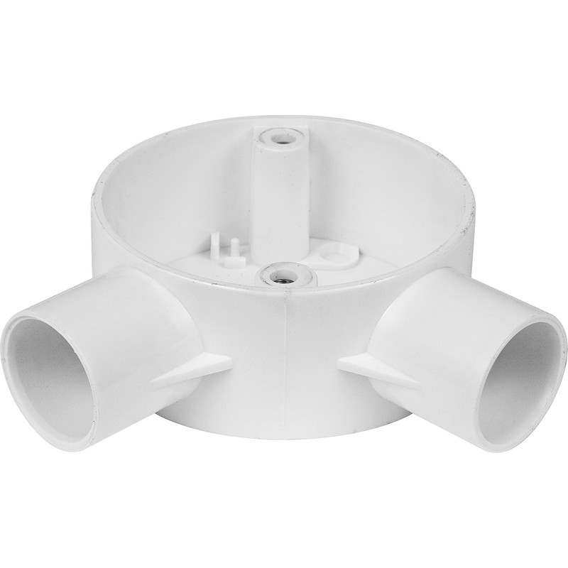 25mm PVC Conduit Box Angle Box White