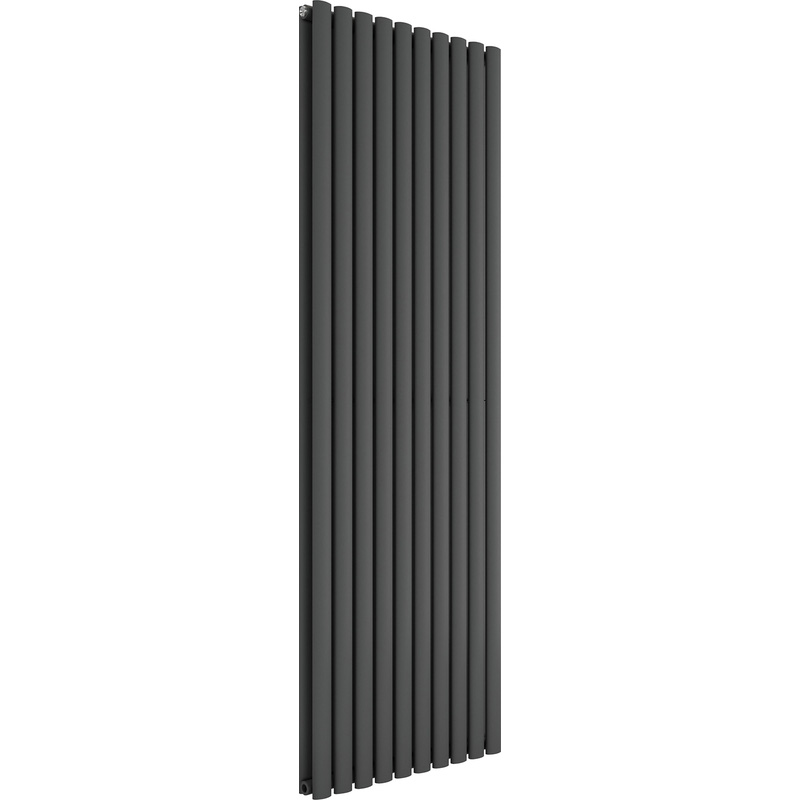 Azur Nero Duplex Designer Oval Tube Radiator 1800 x 600mm 5853Btu Anthracite