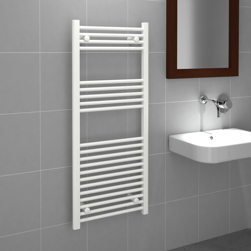 Kudox White Flat Ladder Towel Radiator 1200 x 500mm 1703Btu