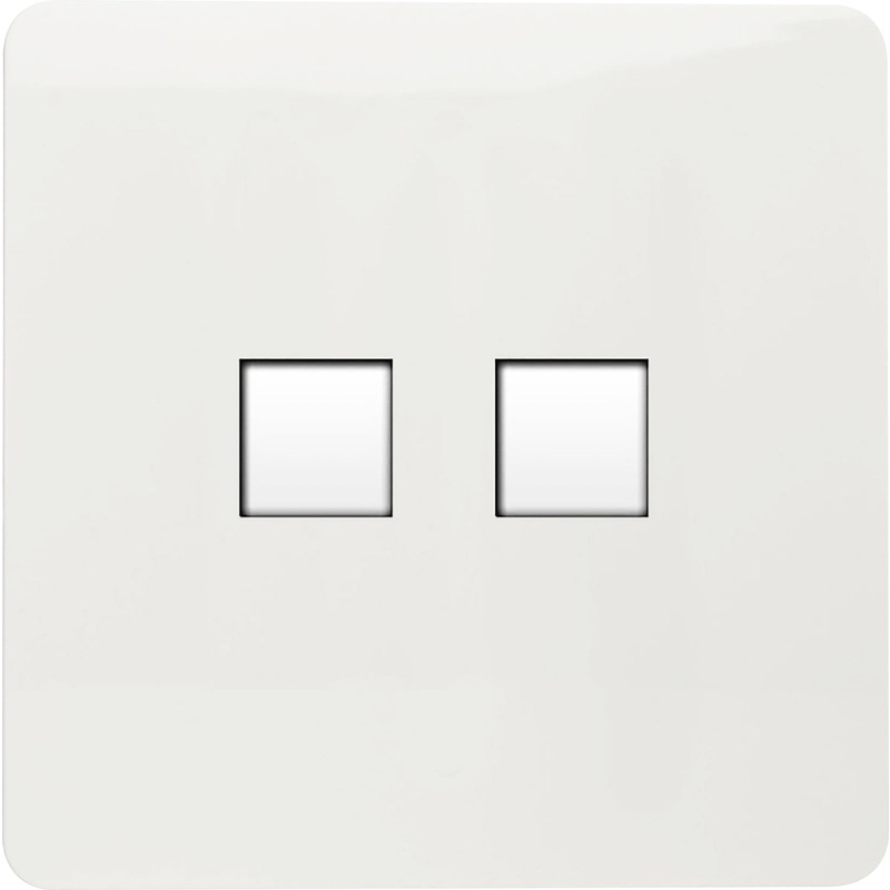 Trendiswitch White 2 Gang PC Ethernet 1 Gang