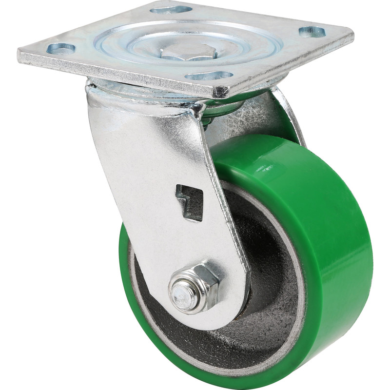 Green Mould-On Poly Steel Hub Swivel 150mm