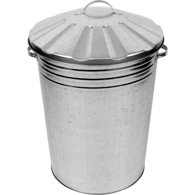 Galvanised Metal Dustbin & Lid 80L