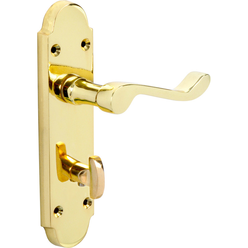 Eclipse Beaufort Door Handles Bathroom Brass