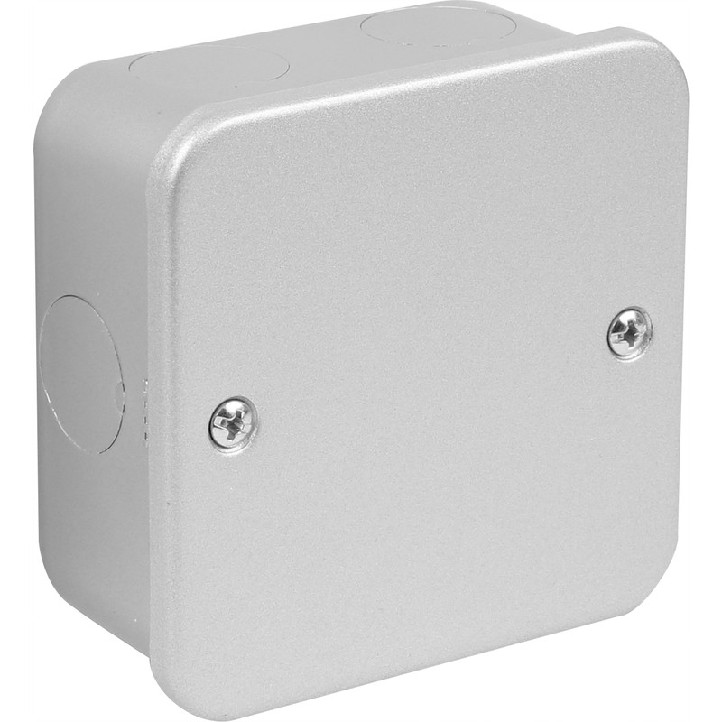 Axiom Metal Clad Blank Plate 1 Gang + Back Box