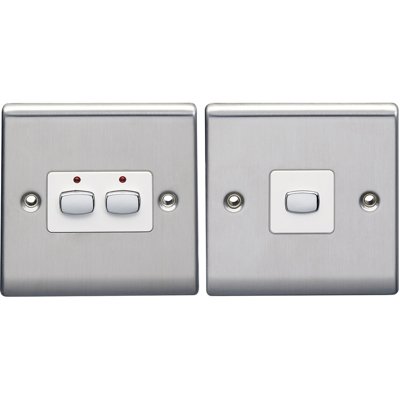 Energenie MiHome Smart Light Switch 1 Gang Master Slave 13A Steel