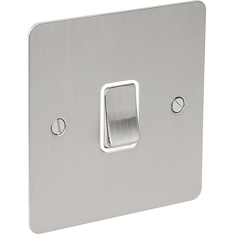 Flat Plate Satin Chrome 10A Switch Intermediate