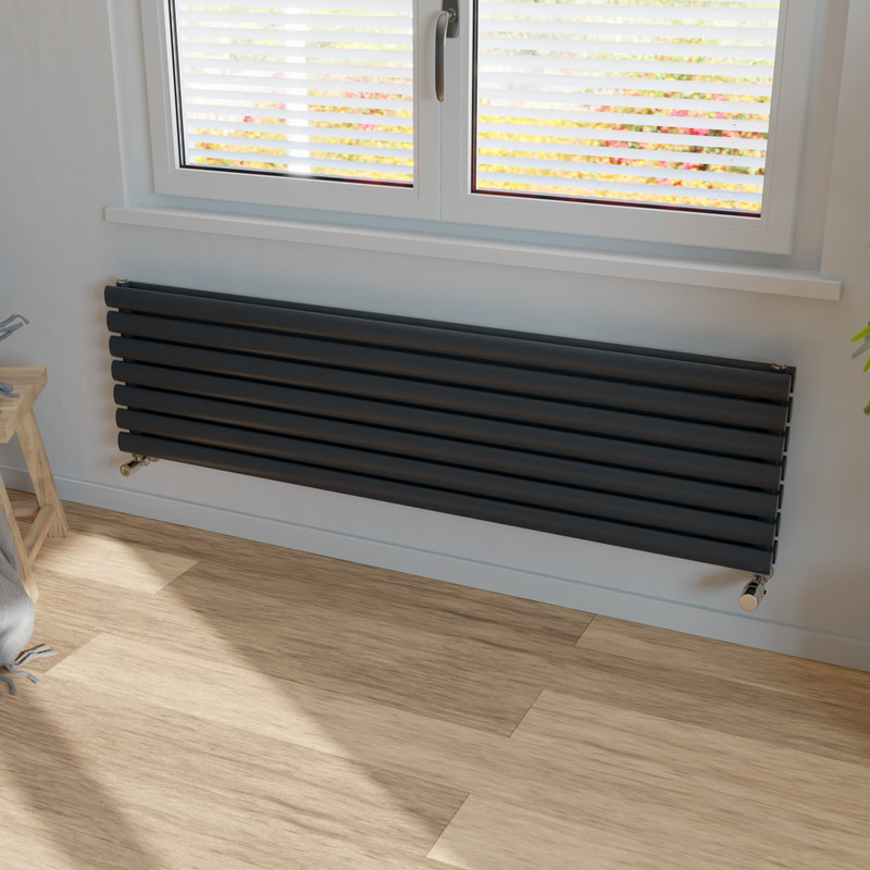 Ximax Bristol Double Horizontal Designer Radiator 410 x 1500mm 3805Btu Anthracite