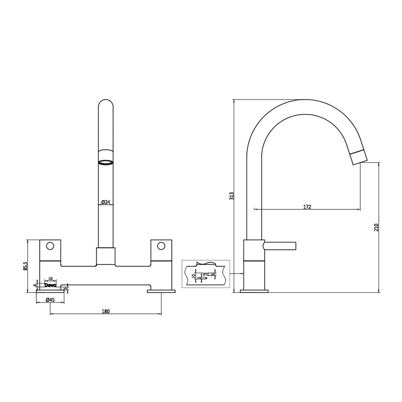 Deva Lostock Sink Mixer Kitchen Tap