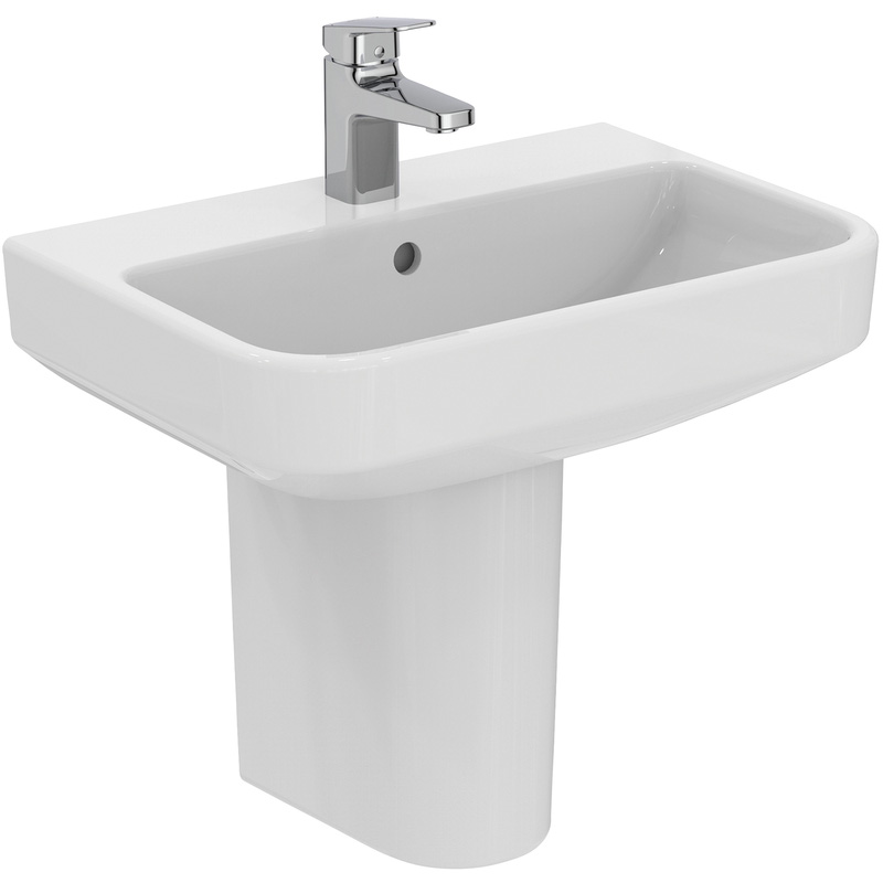 Ideal Standard i.life Compact Basin and Semi-Pedestal 55cm 1 Tap Hole