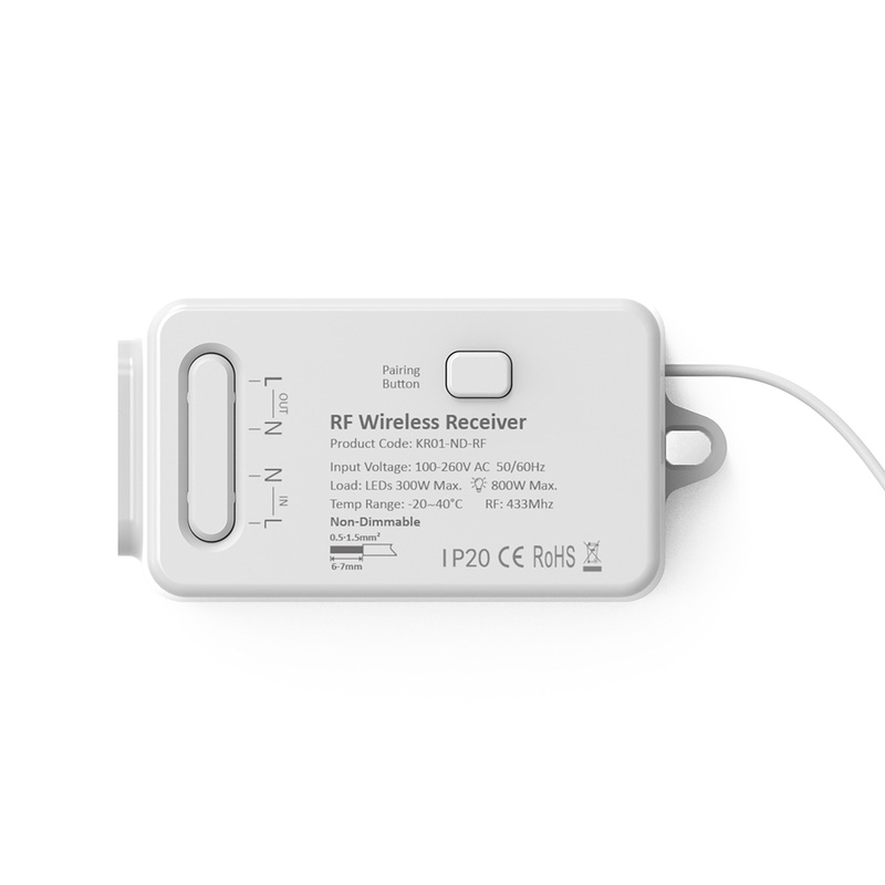 1 Channel Kinetic Switch Receiver Non-dim IP20 White