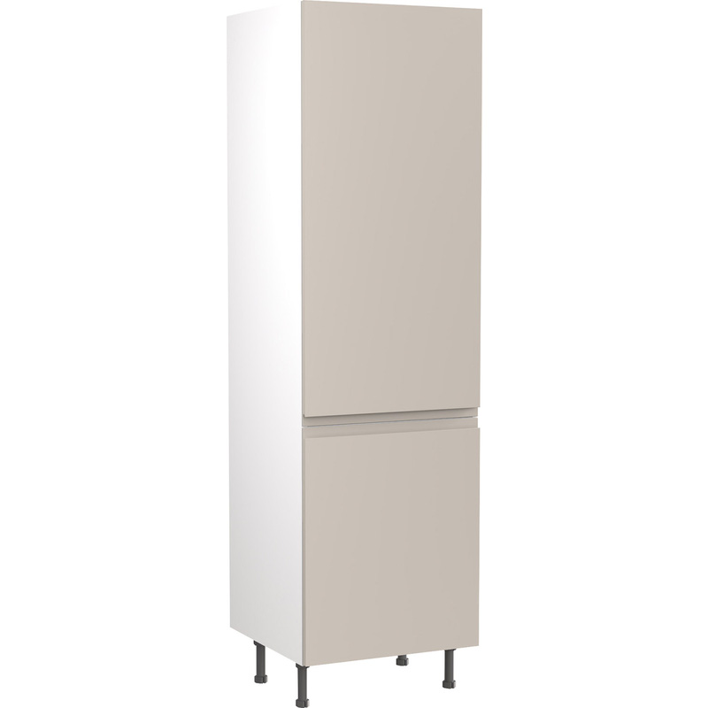 Kitchen Kit Flatpack J-Pull Kitchen Cabinet Tall Larder Unit Super Gloss Light Grey 600mm