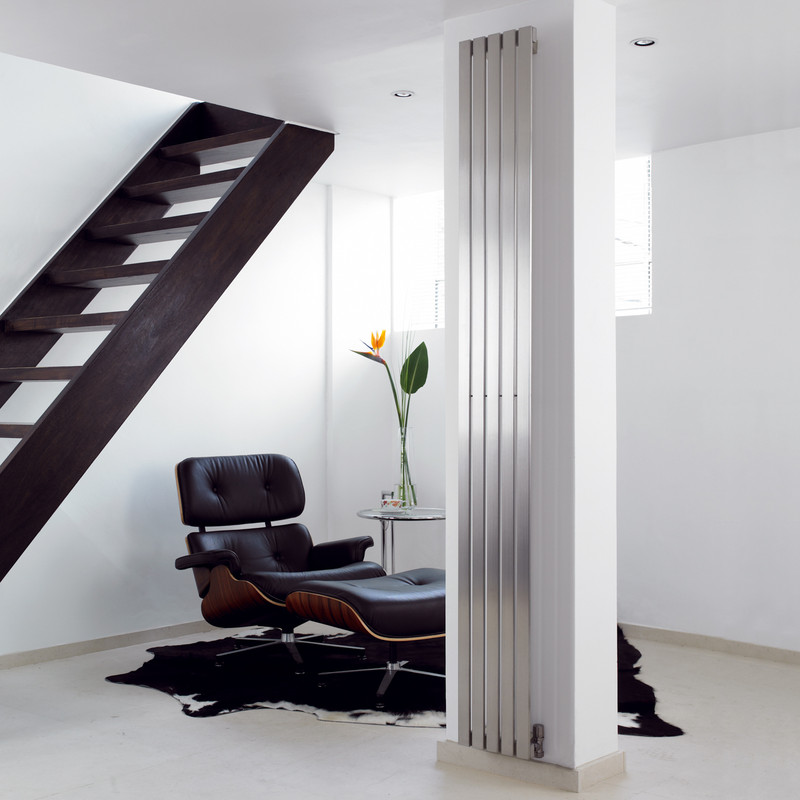 Aeon Lunar Designer Radiator 2000 x 490mm Btu 5292 Brushed Stainless Steel
