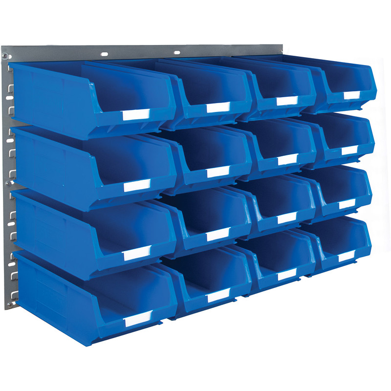 Barton Steel Louvre Panel with Blue Bins 641 x 457mm with TC4 Blue Bins