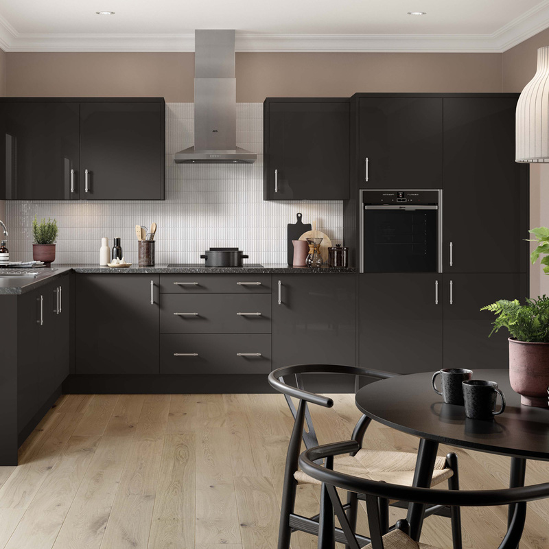 Kitchen Kit Flint Gloss Postform Breakfast Bar 3000 x 900 x 38mm