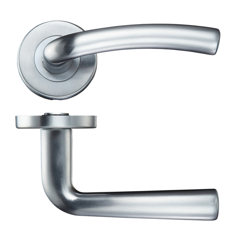 Stanza Seville Lever on Rose Door Handles Satin Chrome