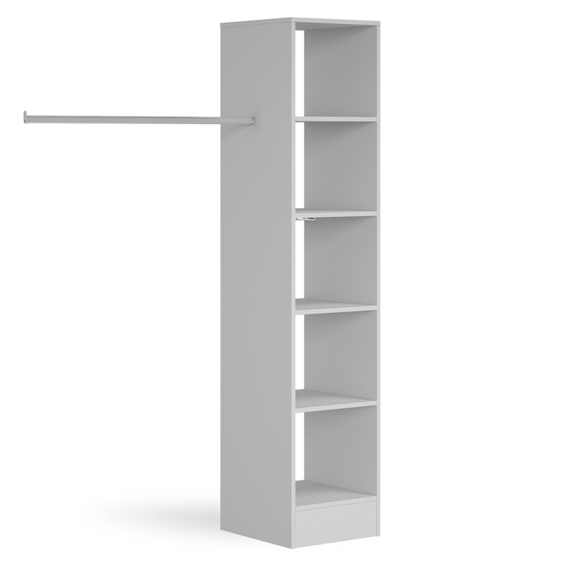 Spacepro 5 Shelves Tower Unit with 1 Hanger Bar Dove Grey 2100 x 450 x 500mm
