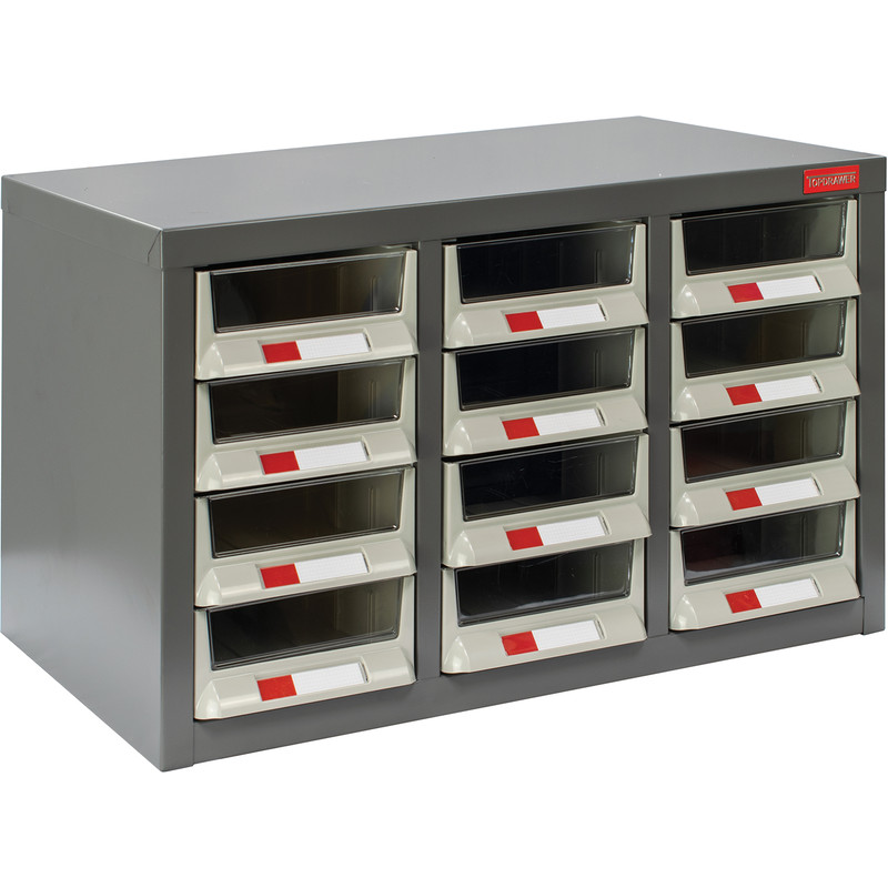 Small Parts Steel Cabinet without Doors 12 Drawers - 350 x 586 x 290mm