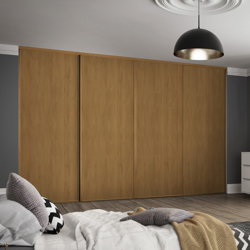 Spacepro Classic 4 Door Sliding Wardrobe Kit Oak 2370 x 2260mm
