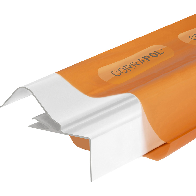 Corrapol Rigid Rock n Lock Side Flashing White 6m