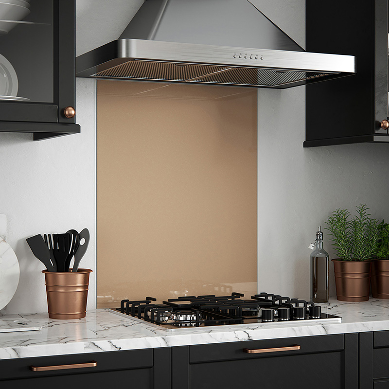 Splashback Rose Gold Self-Adhesive Glass Splashback 600 x 750mm