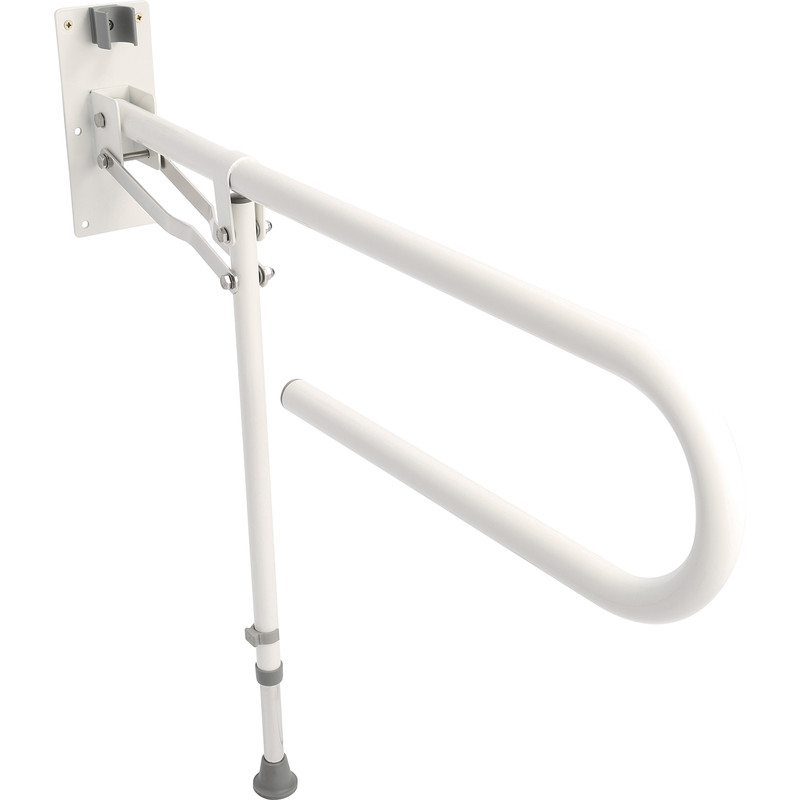 Croydex Drop Down Grab Bar White with Leg
