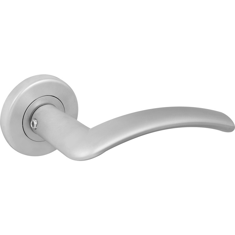 Serozzetta Tres Lever On Rose Door Handles Satin Chrome