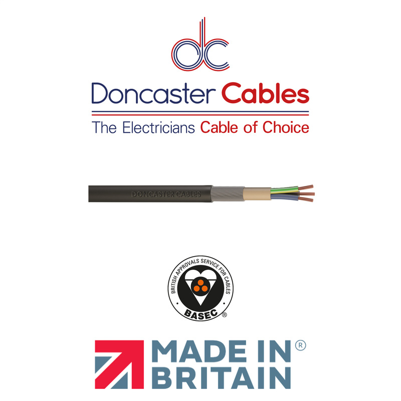 Doncaster Cables SWA Single Phase 3 Core Armoured Cable 2.5mm2 Coil