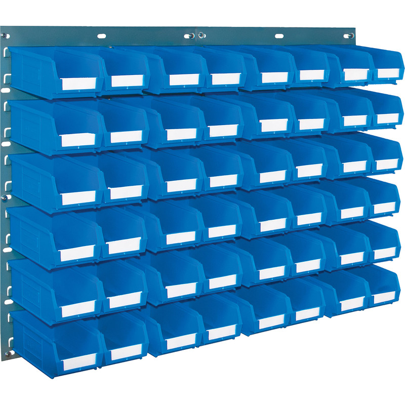 Barton Steel Louvre Panel with Blue Bins 641 x 457mm with TC2 Blue Bins