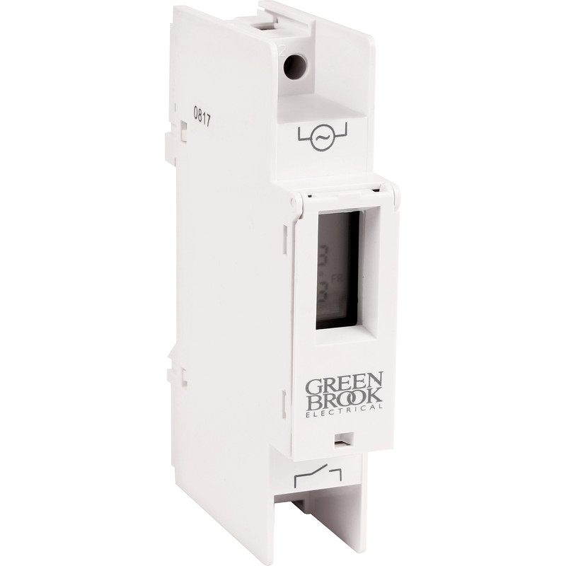 Greenbrook Digital DIN Rail Mounting Timer 16A Resistive 2A Inductive