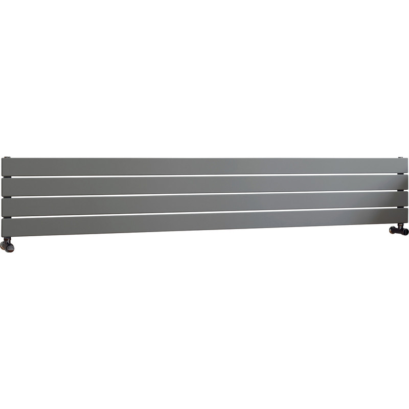 Ximax Oxford Single Horizontal Designer Radiator 295 x 1800mm 2075Btu Silver