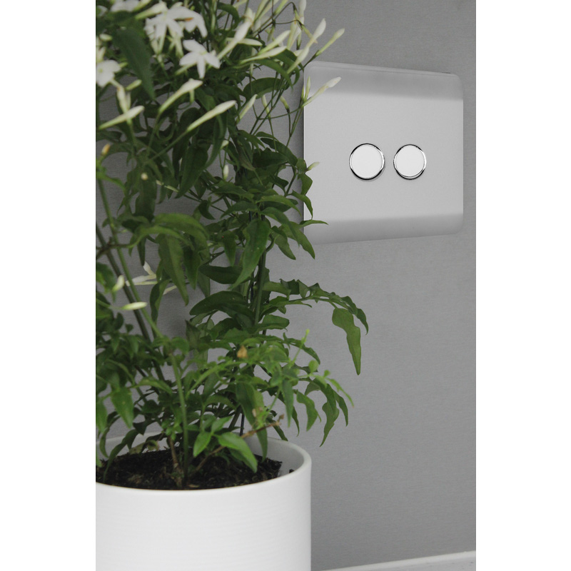 Trendiswitch Brushed Steel 2 Gang LED Dimmer Switch 2 Gang