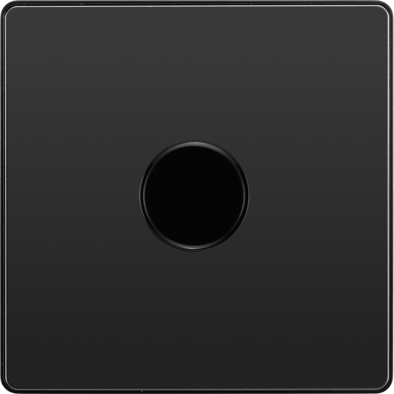 BG Evolve Black Chrome (Black Ins) Trailing Edge Led 200W Single Dimmer Switch, 2-Way Push On/Off