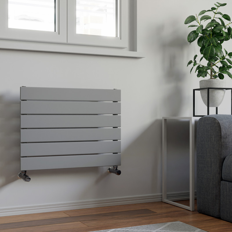 Ximax Oxford Single Horizontal Designer Radiator 445 x 600mm 1007Btu Silver