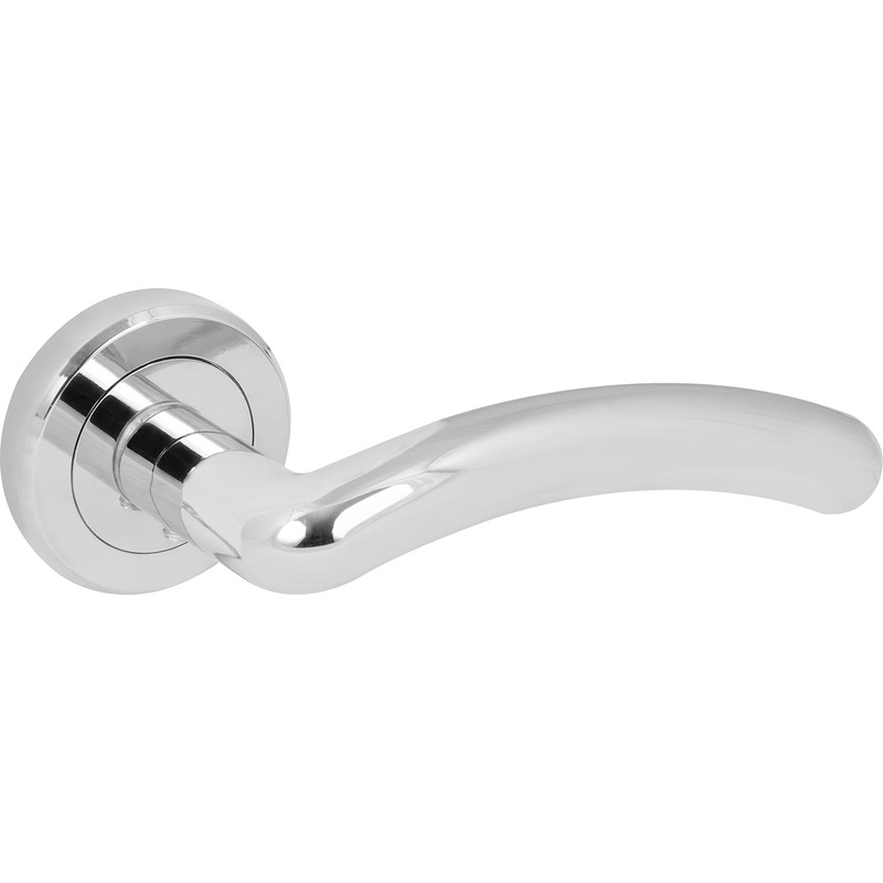 Serozzetta Noxia Lever On Rose Door Handles Polished Chrome
