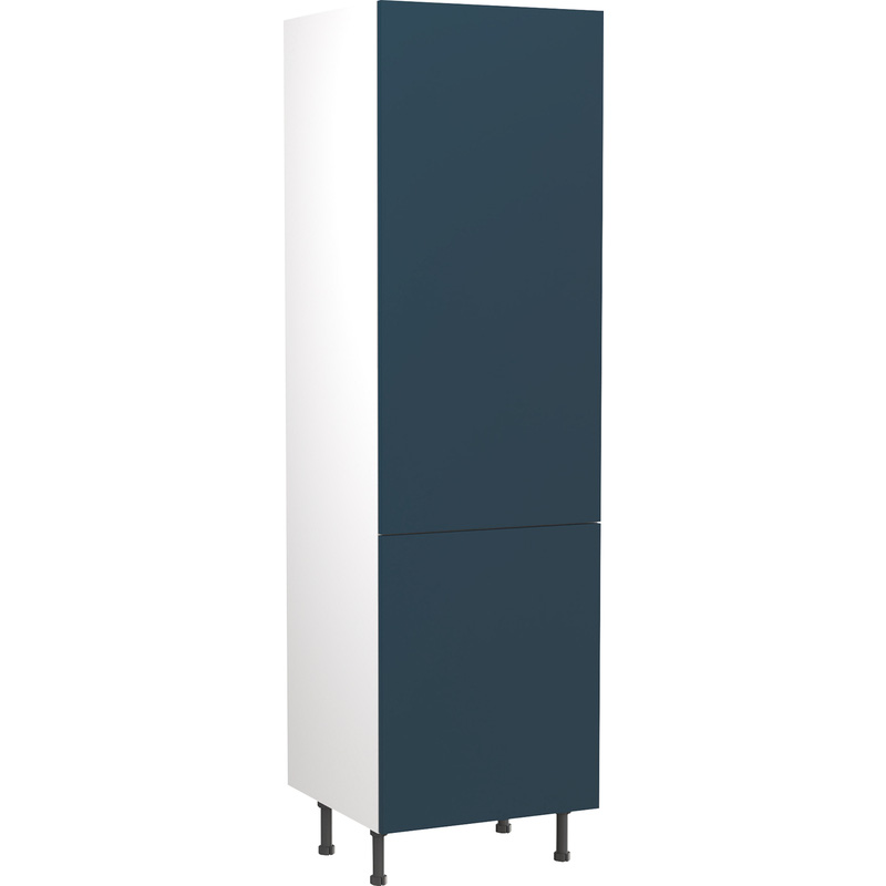 Kitchen Kit Flatpack Slab Kitchen Cabinet Tall Larder Unit Ultra Matt Indigo Blue 600mm