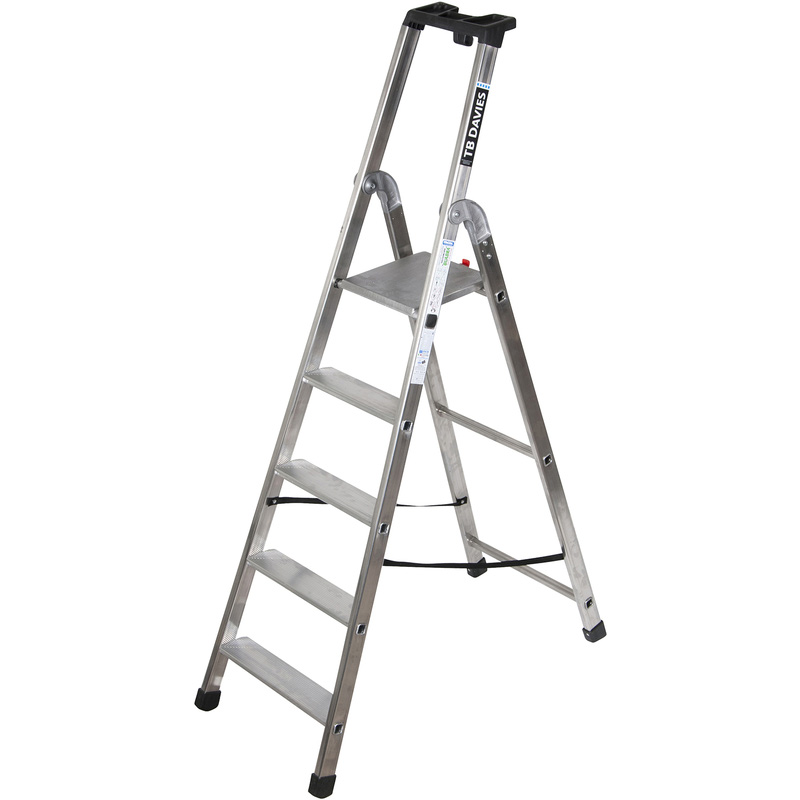 TB Davies Industrial Platform Step Ladder 5 Tread SWH 2.7m