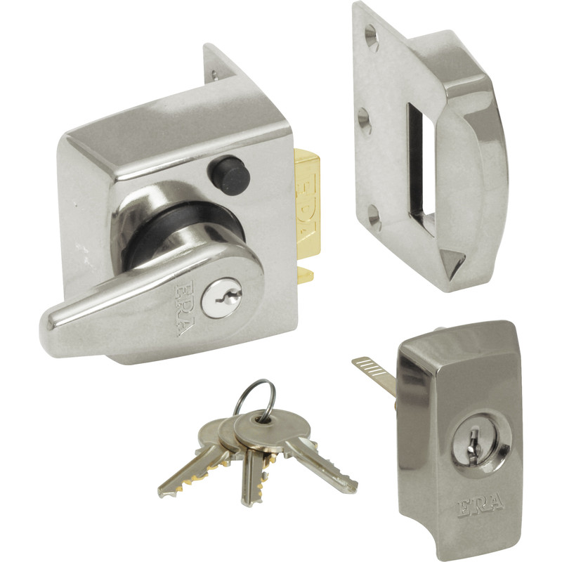ERA BS High Security Nightlatch Satin Chrome Narrow