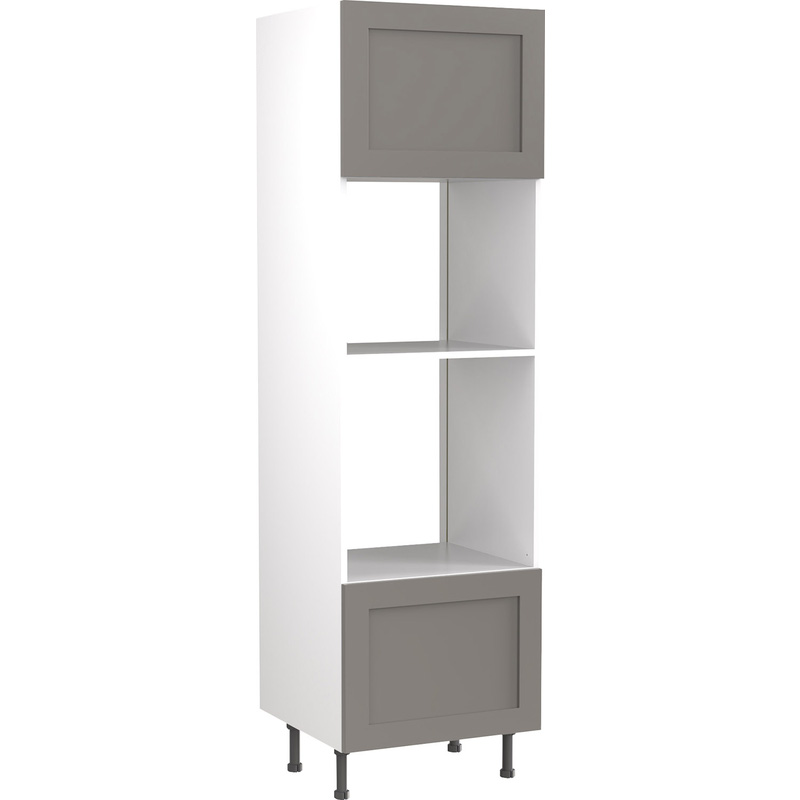 Kitchen Kit Flatpack Shaker Kitchen Cabinet Tall Oven & Microwave Unit Ultra Matt Dust Grey 600mm