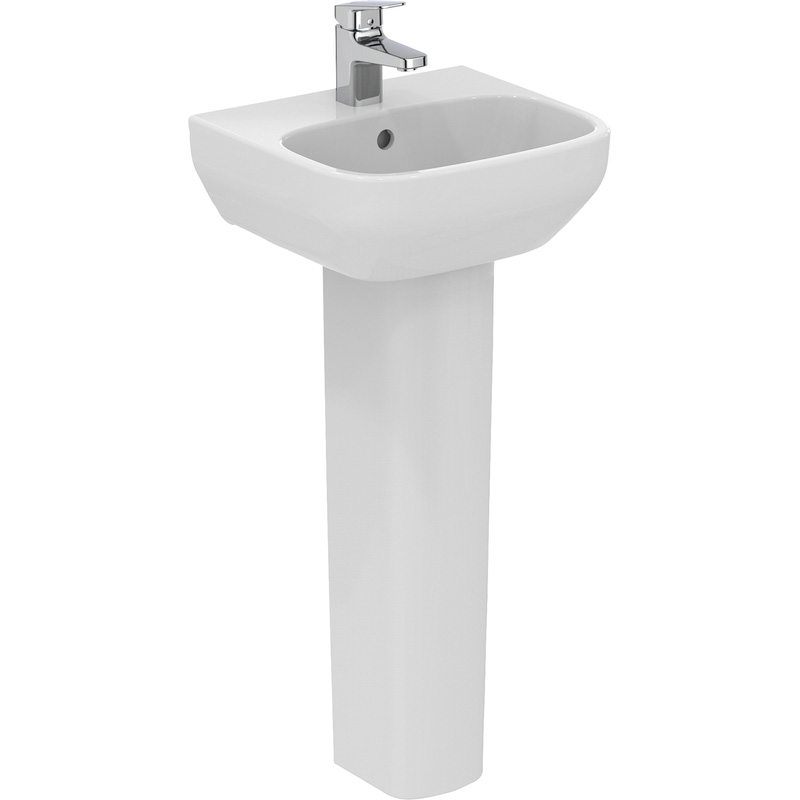 Ideal Standard i.life Cloakroom Basin and Pedestal 40cm 1 Tap Hole