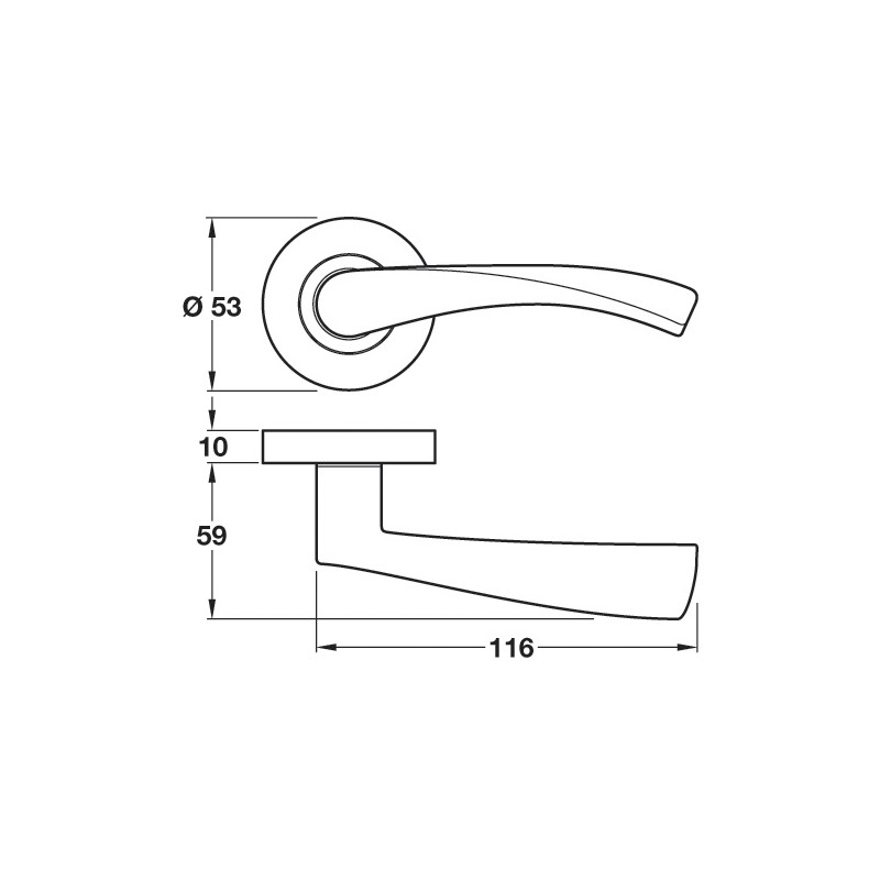 Hafele Olton Lever on Rose Door Handles Black Nickel