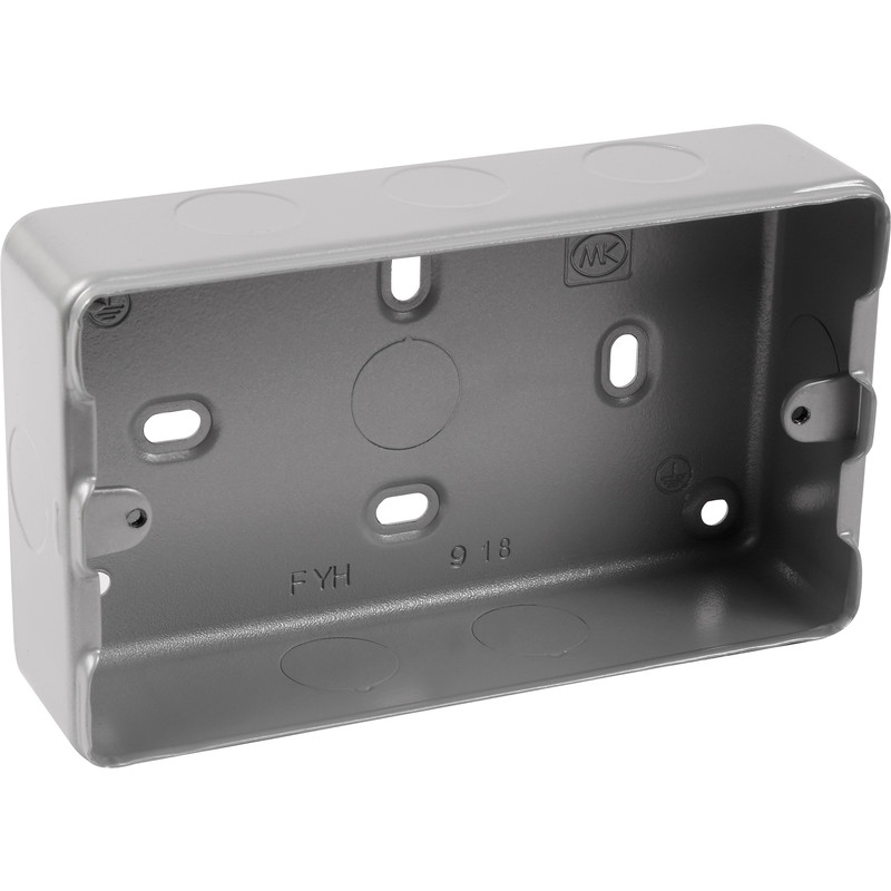 MK Grid Metal Surface Back Box 3-4 Gang