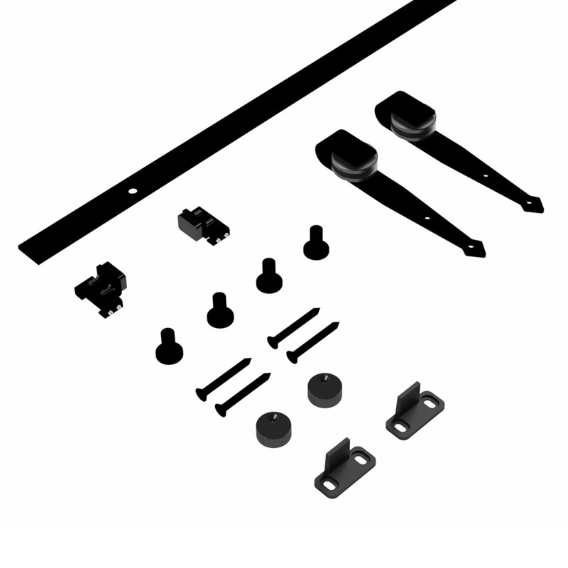 Coburn Flat Track Mini Arrowhead Hanger One Door System 750mm - Black Finish