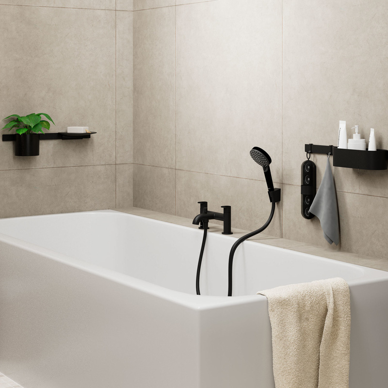 Hansgrohe Vernis Blend Taps Matt Black Bath Shower Mixer