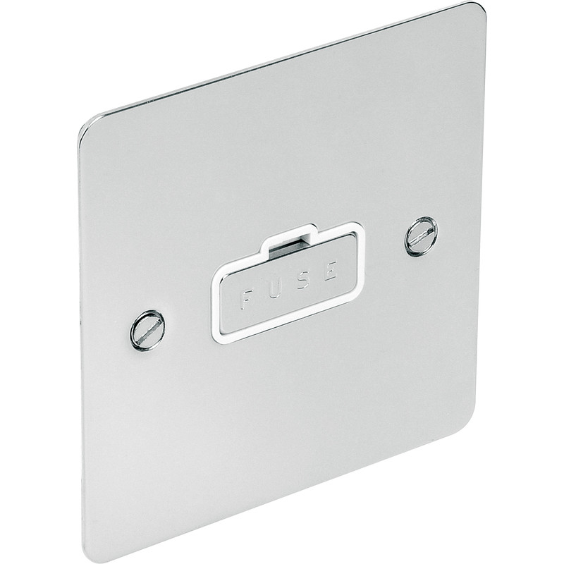 Flat Plate Polished Chrome Fused Spur 13A Unswitched