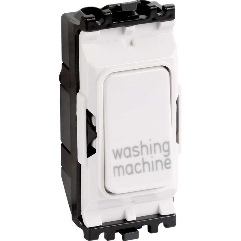 MK Grid Plus 20A 1 Way DP Engraved Module Washing Machine