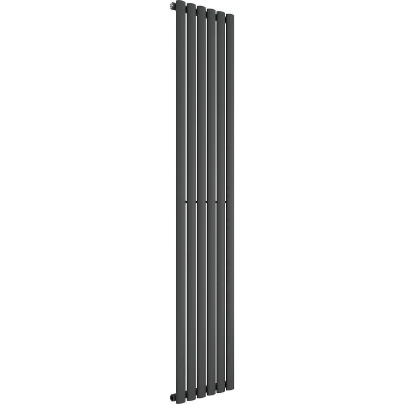 Azur Nero Designer Oval Tube Radiator 1800 x 360mm 2505Btu Anthracite