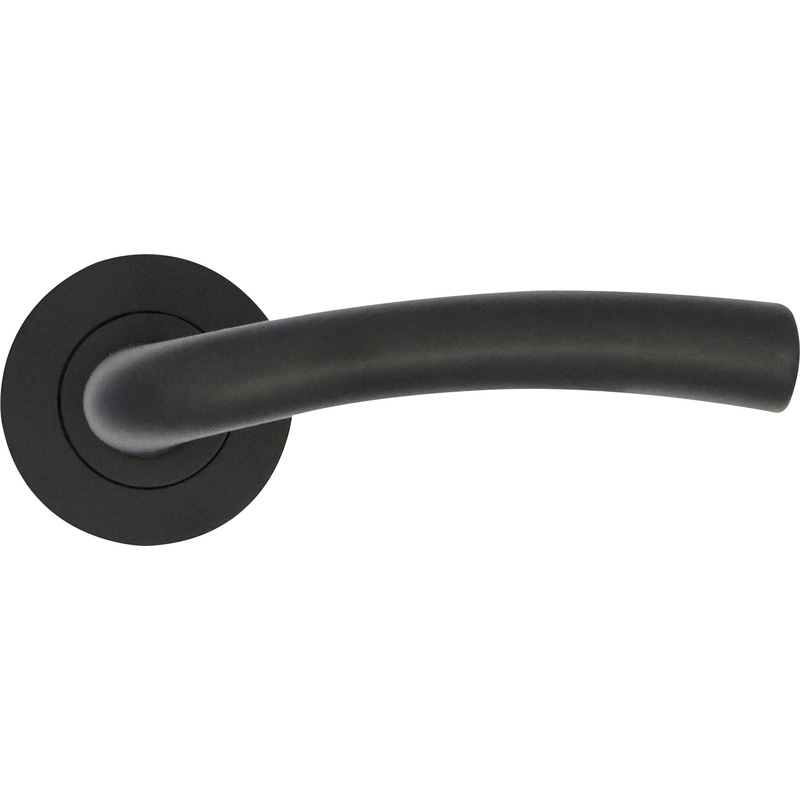 Stanza Seville Lever on Rose Door Handles Matt Black